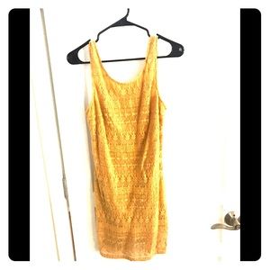 Forever 21 lace mustard dress